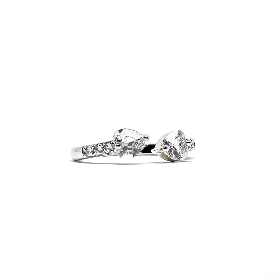 Crystal Heart Adjustable Ring